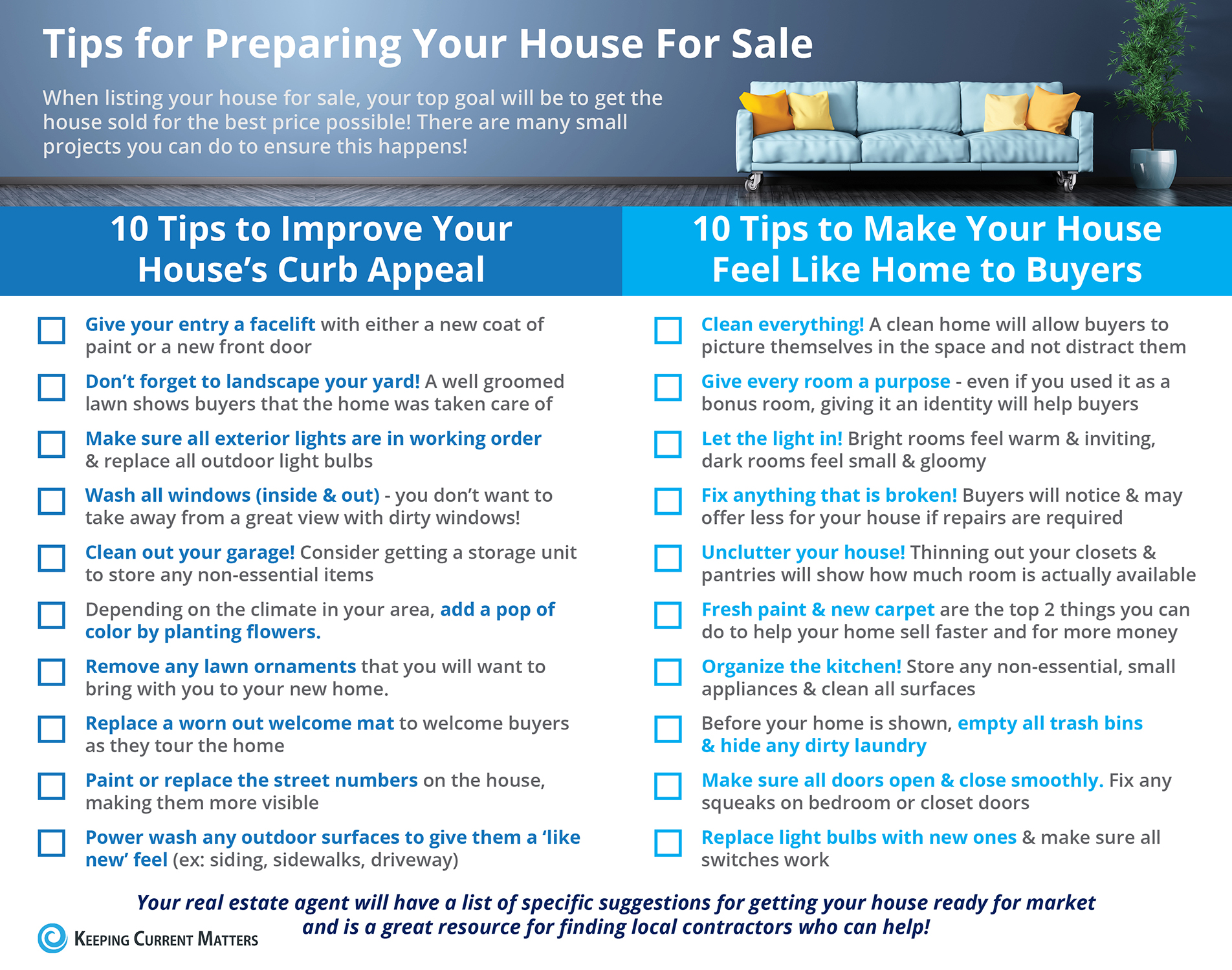 Tips for Preparing Your House For Sale [INFOGRAPHIC] | Keeping Current Matters