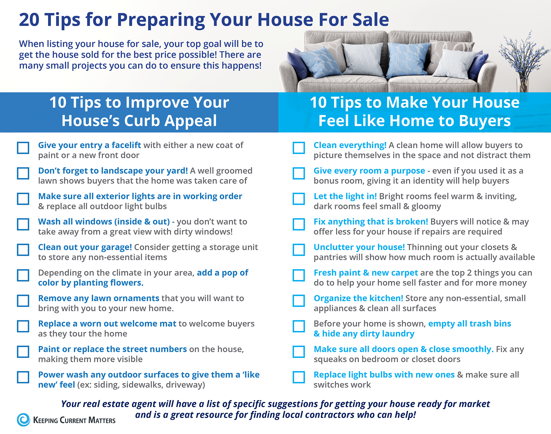 20 Tips for Preparing Your House for Sale This Spring [INFOGRAPHIC] | Keeping Current Matters